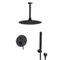 Matte Black Ceiling Rain Shower System with Handheld, Rainfall Shower Head, Shower Faucet Set